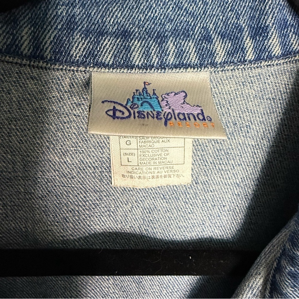 Disneyland Resort Vintage American Flag Mickey Mouse Oversized Jean Jacket Sz L - Picture 3 of 9